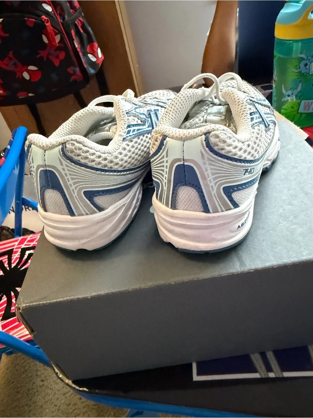 New Balance Kids' 740 Athletic Sneakers in Light Gray and Blue